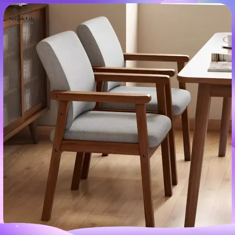 Ergonomic Office Chair - Masif Ahşap Yemek Sandalyesi Kolçaklı Sırt