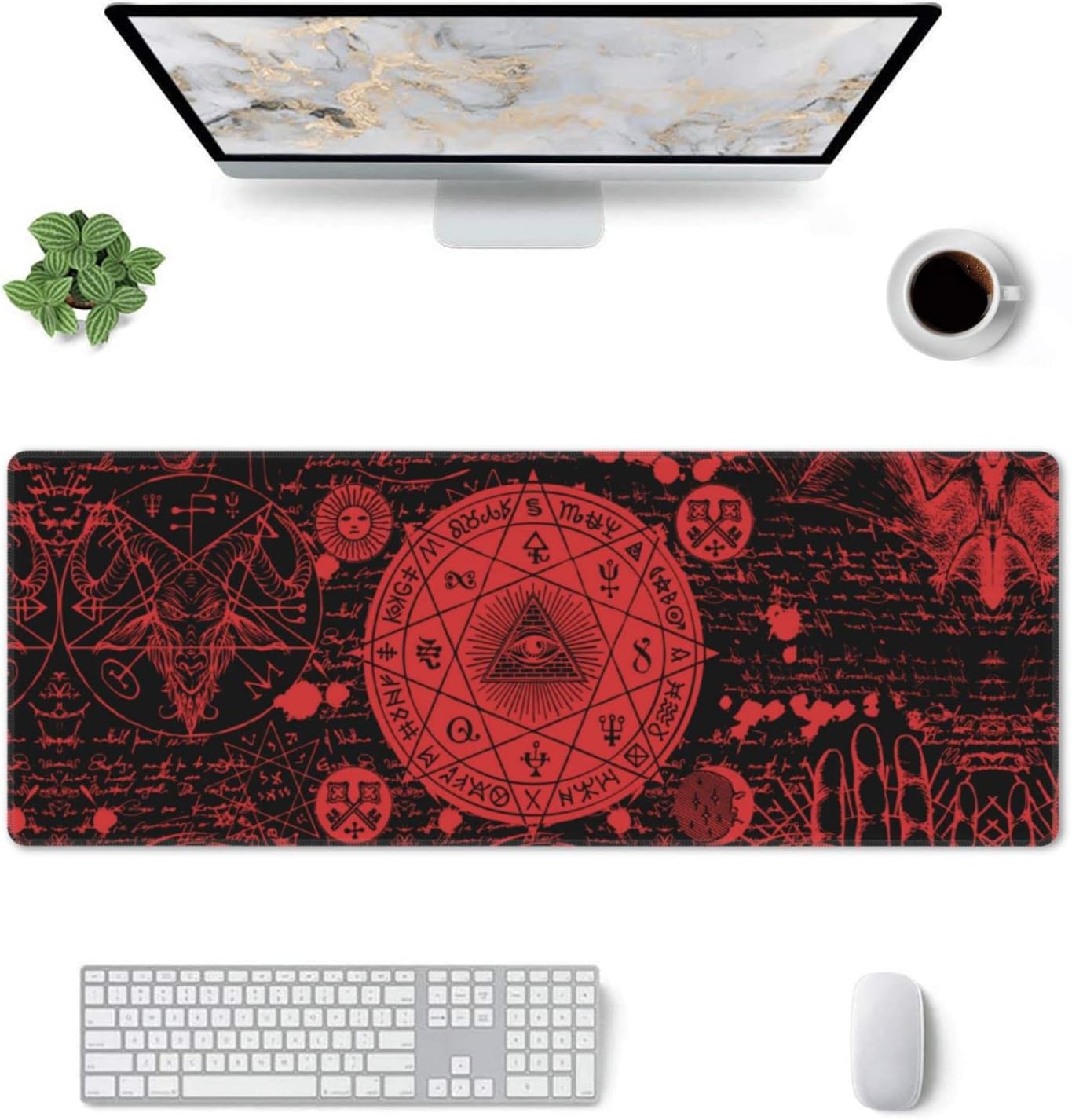 Mousepad Xl Extended - Vintage Gotik Simya Desenli Genişletilmiş Mouse