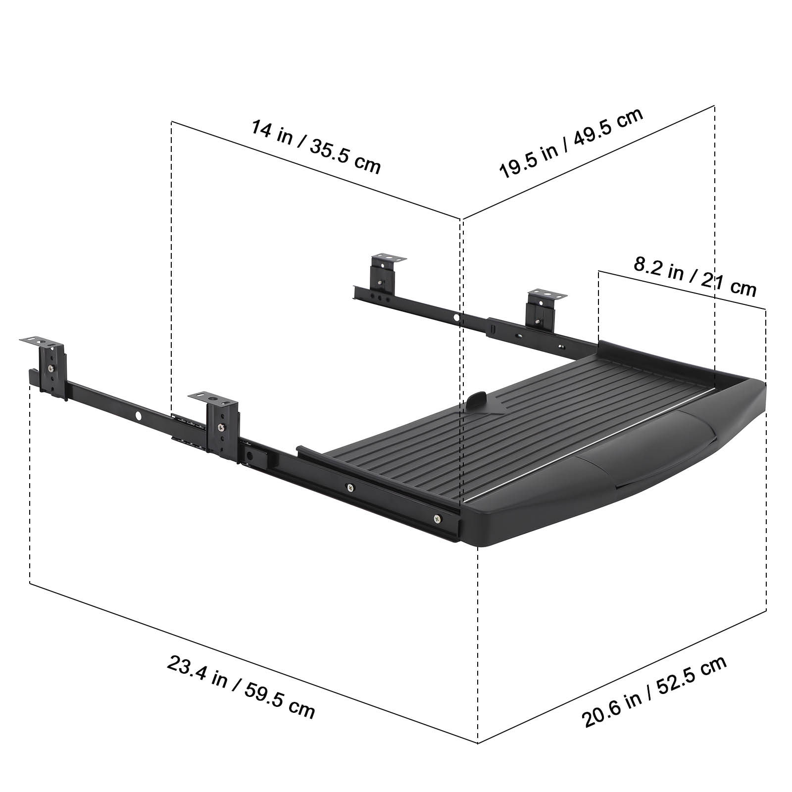 Yaratıcı Alüminyum Alaşımlı PP - Keyboard Tray Under Desk incelemesi ve fiyatı